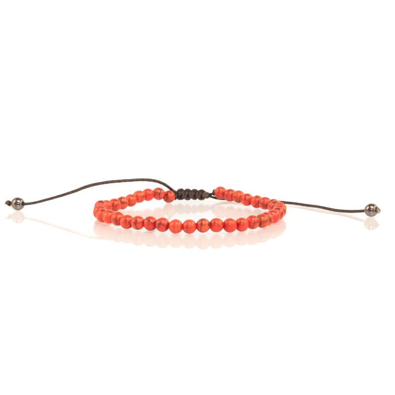 Pulsera Ajustable Howlita Roja 4mm