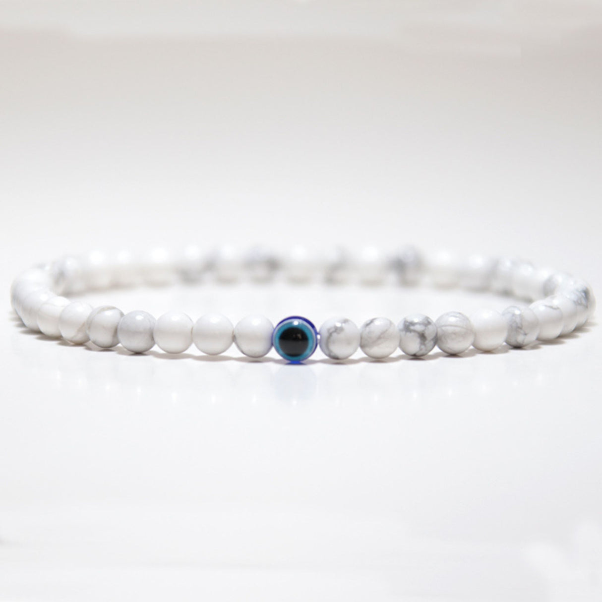 Pulsera Howlita con Ojo turco 4mm