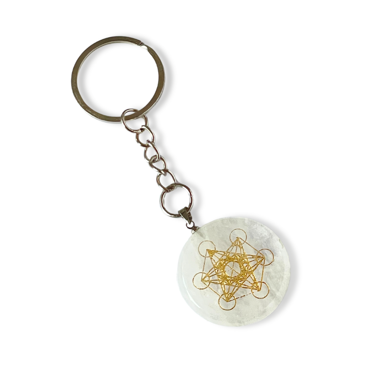 Llavero Piedra Cuarzo - Geometría Sagrada