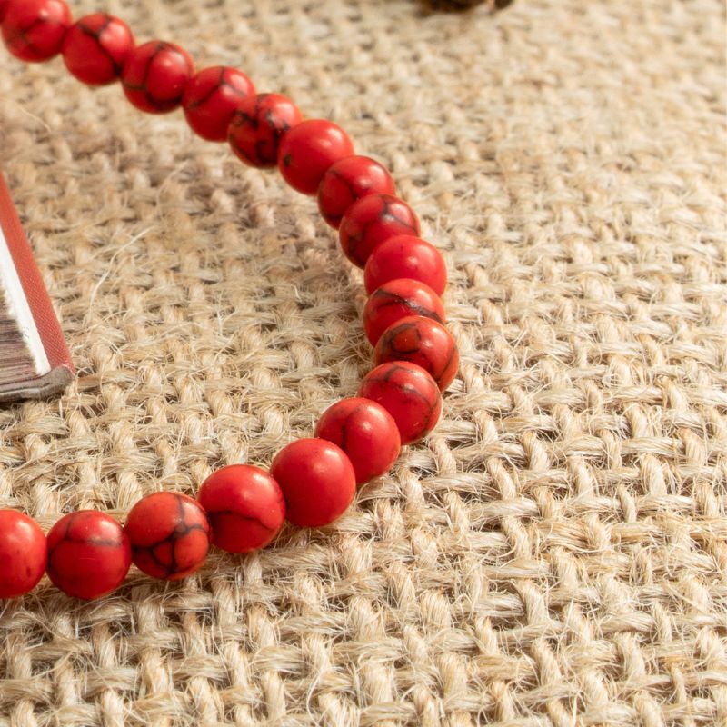 Pulsera Ajustable Howlita Roja 4mm