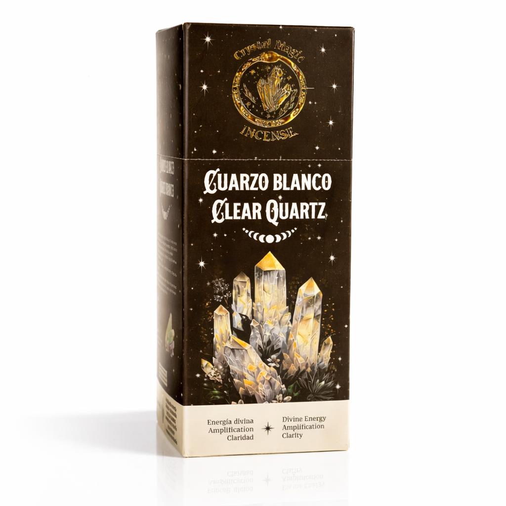 Incienso Dulce con Piedras de Cuarzo Blanco