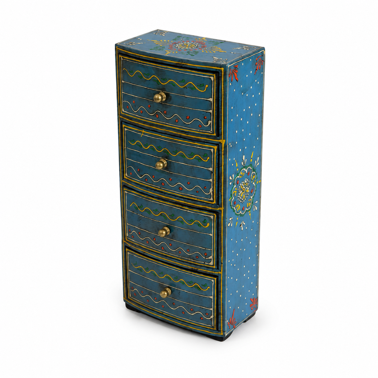 Cajonera Larga Celeste 4 Cajones