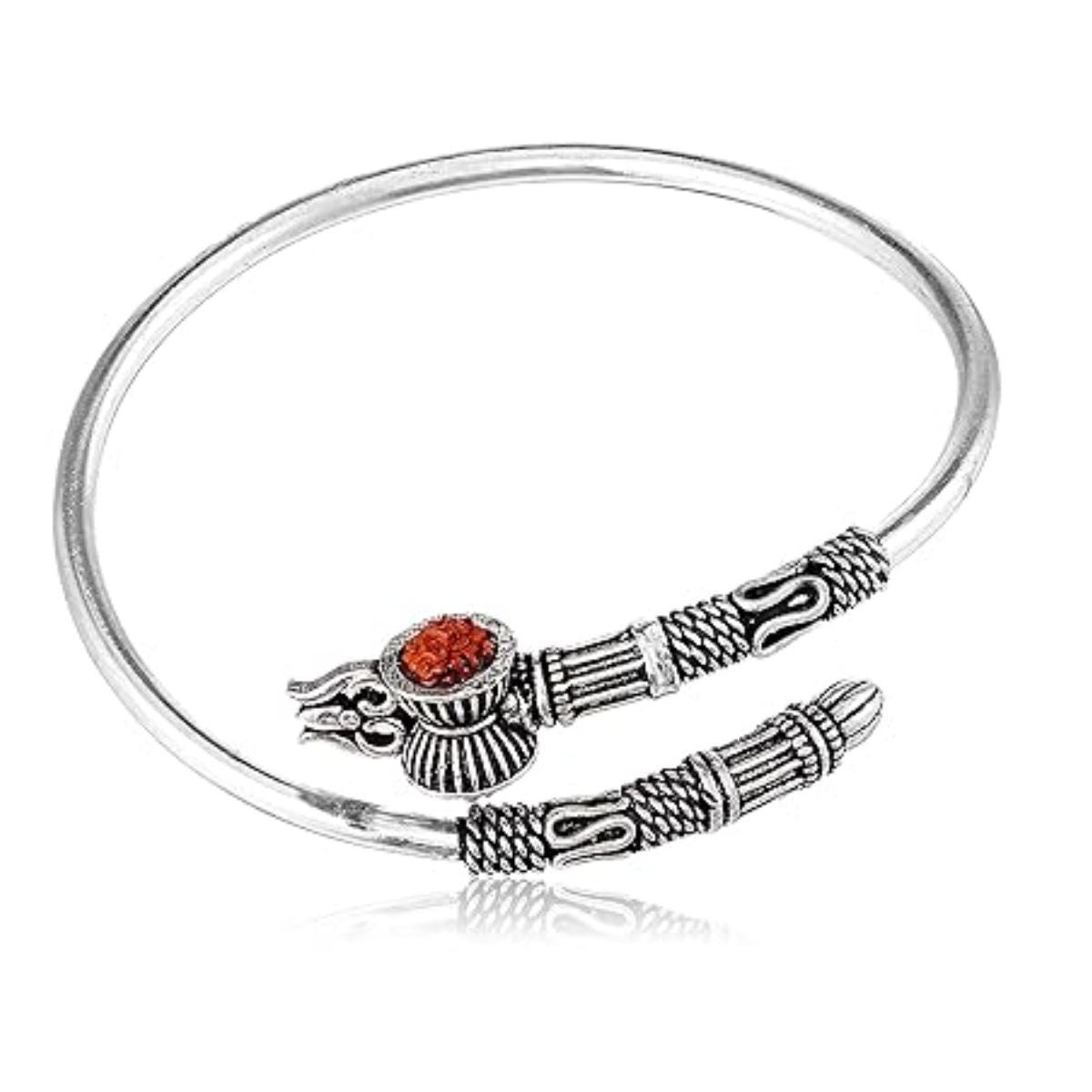 Pulsera Plateada Tribal Rudraksha