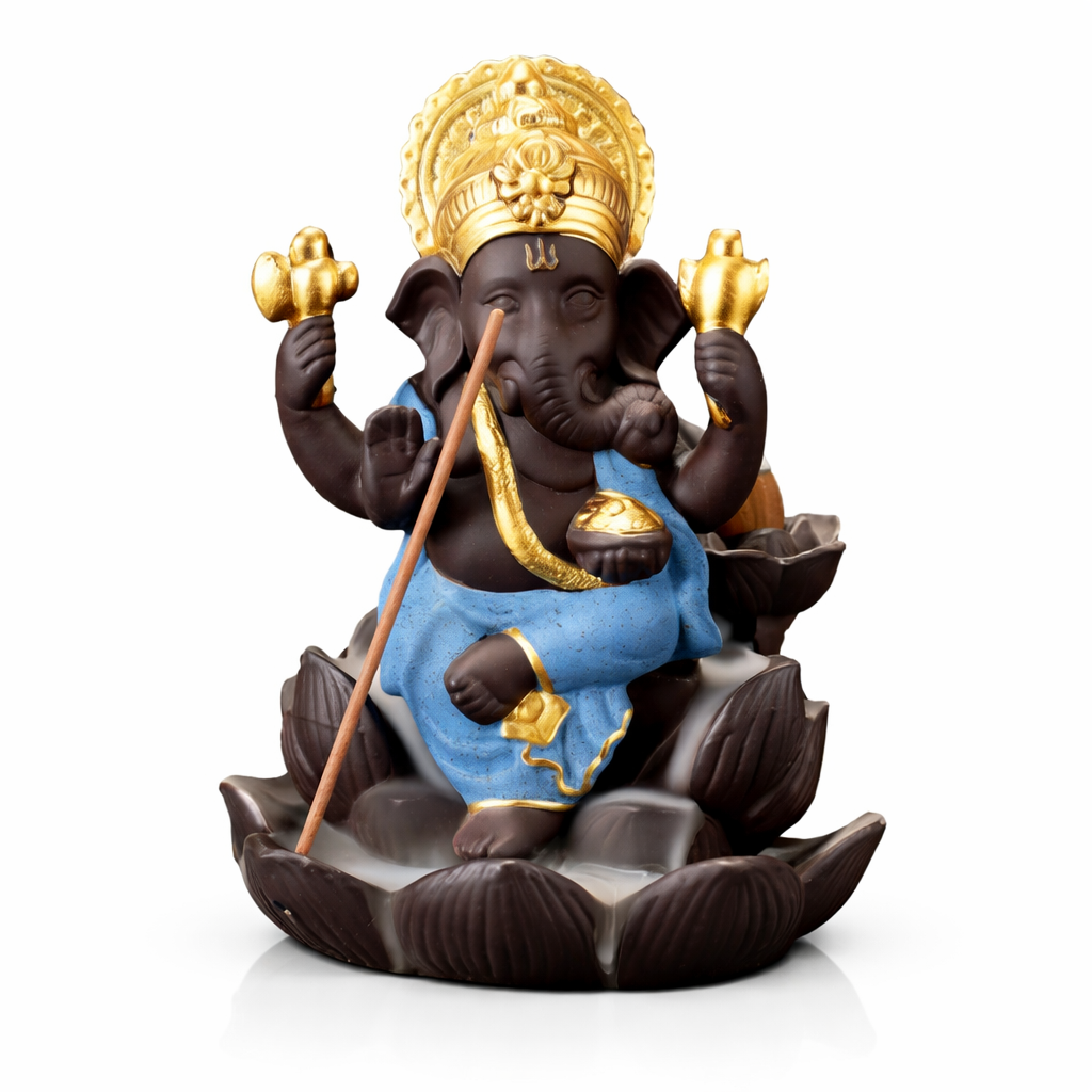 Porta Incienso Cascada Ganesha Azul