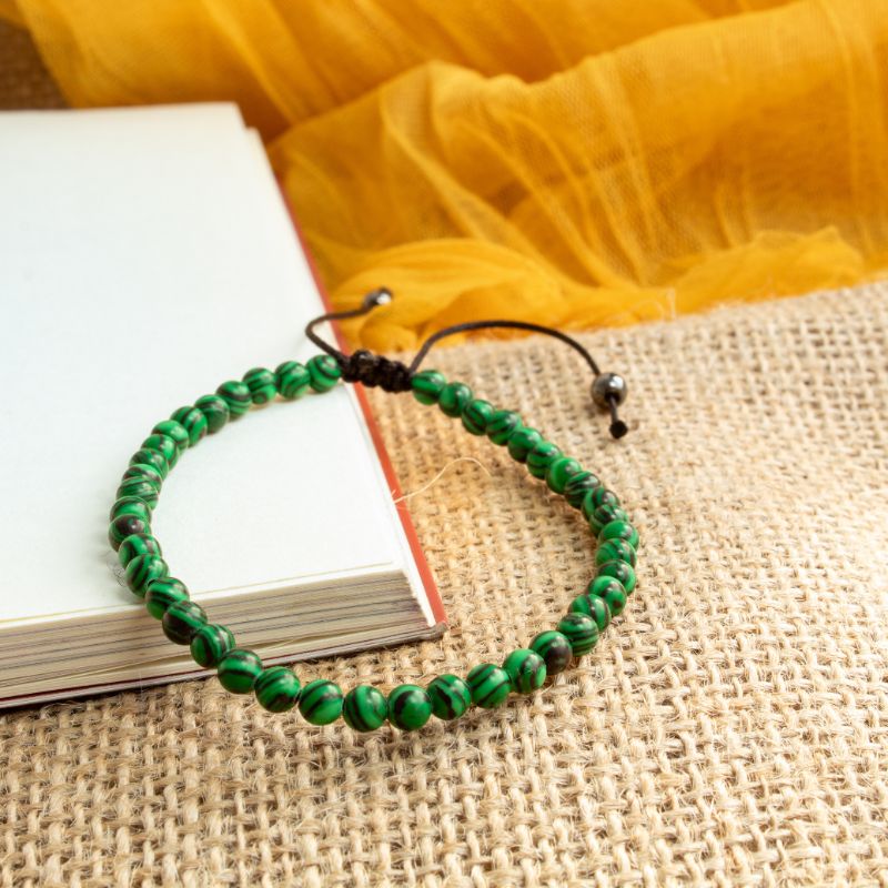 Pulsera Ajustable Malaquita 4mm