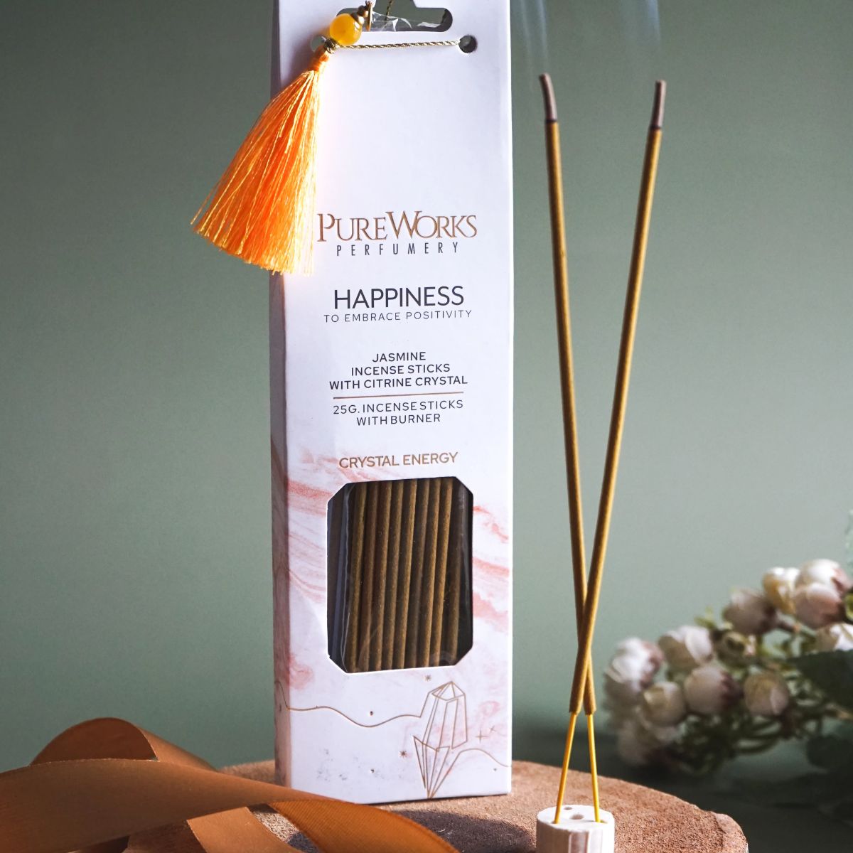 Set incienso Felicidad Crystal Energy