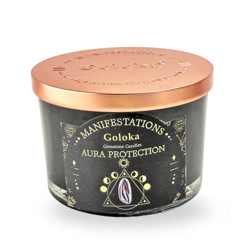 Vela Pachuli con Obsidiana Negra - Protección del Aura