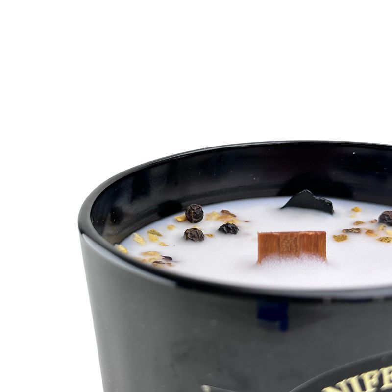 Vela Pachuli con Obsidiana Negra - Protección del Aura