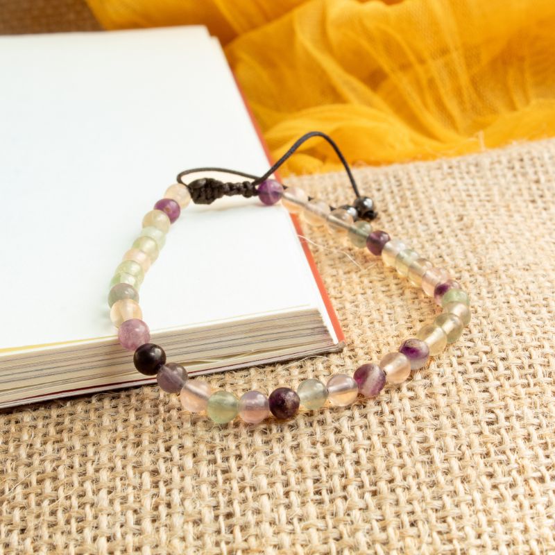 Pulsera Ajustable Fluorita 4mm