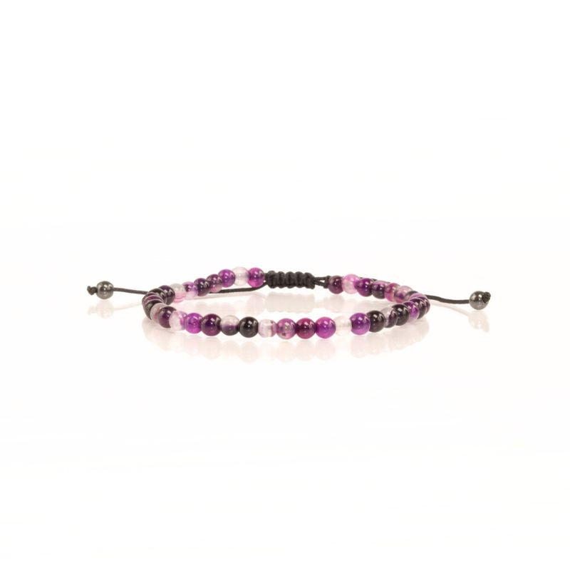 Pulsera Ajustable Ágata Morada 4mm