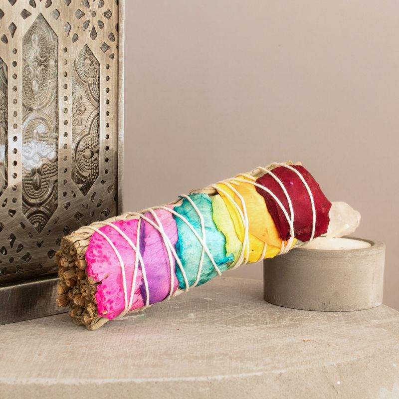 Sahúmo de Salvia Blanca con Pétalos 7 Chakras