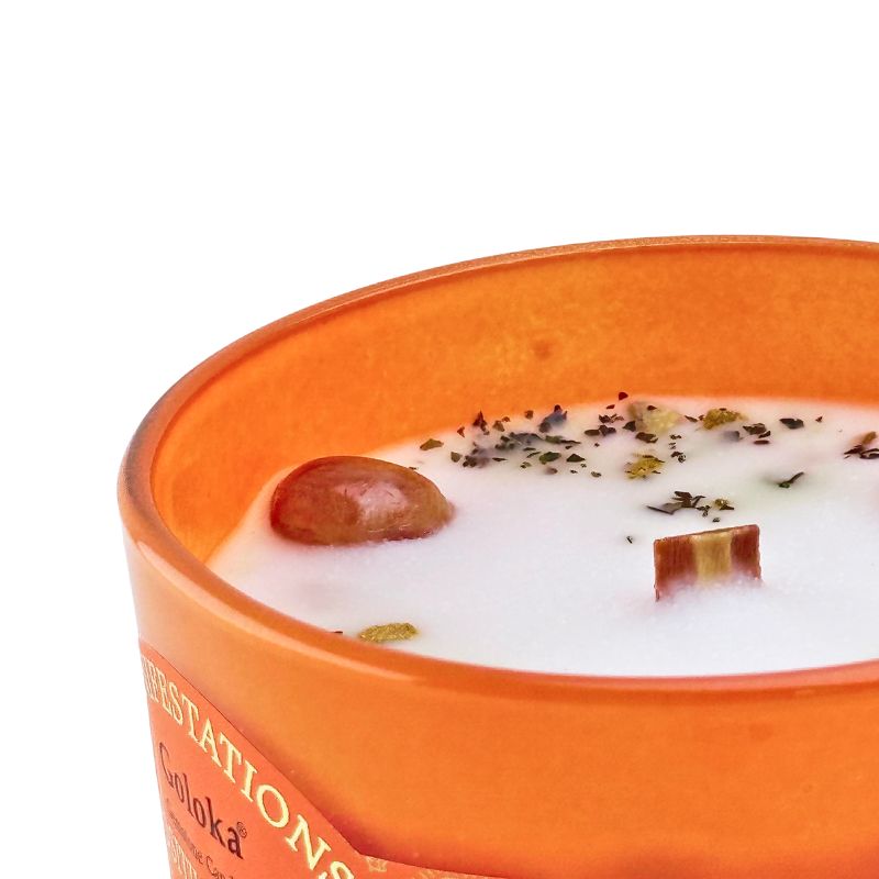 Vela Menta con Piedra Solar - Vibras Positivas