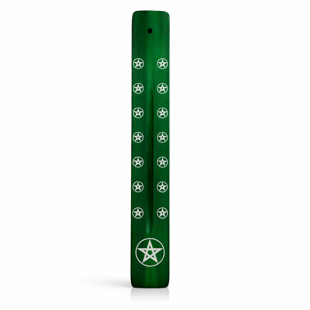 Tabla Porta Incienso Madera Estrella Verde