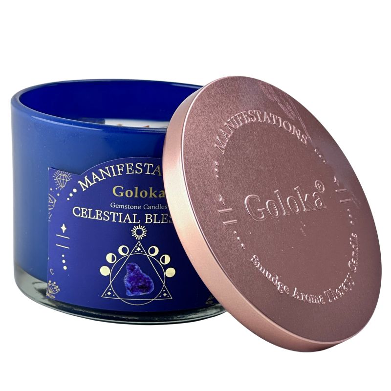 Vela Jazmín con Lapislázuli - Bendición Celestial