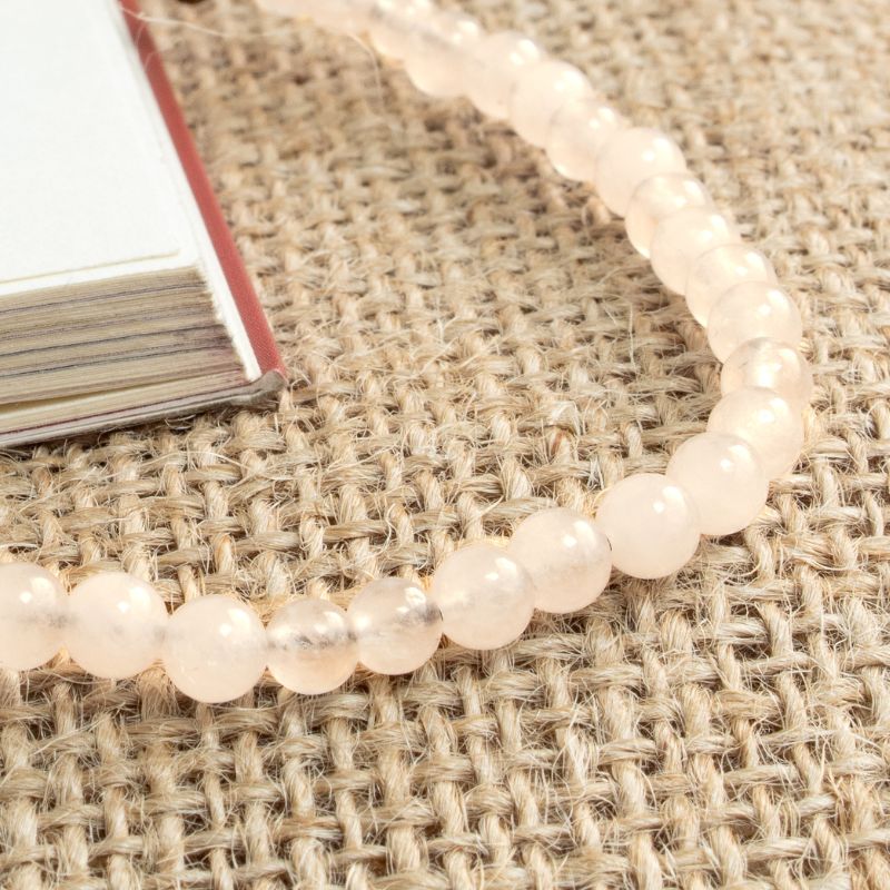 Pulsera Ajustable Cuarzo Blanco 4mm