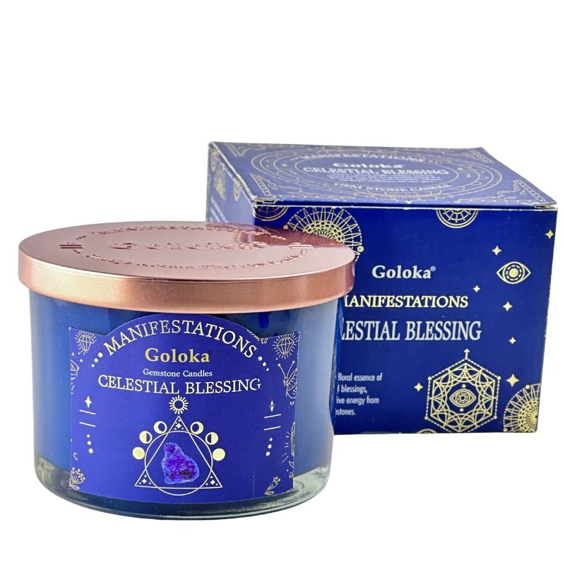 Vela Jazmín con Lapislázuli - Bendición Celestial