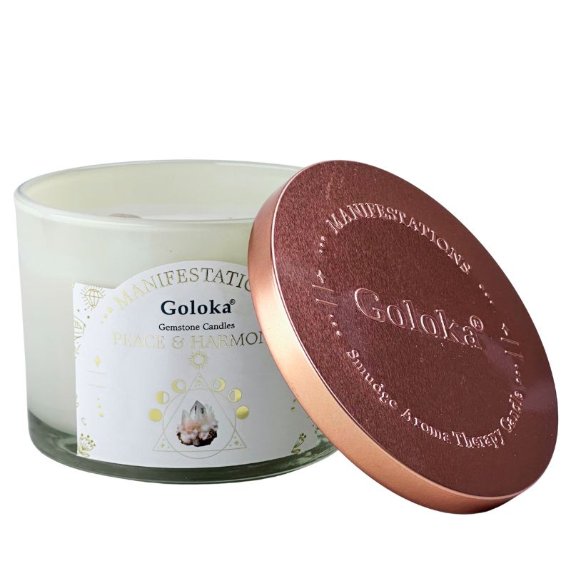 Vela Sandalo con Cuarzo Blanco - Paz y Armonía