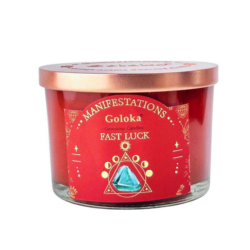 Vela Nag Champa con Jade Verde - Suerte Rápida