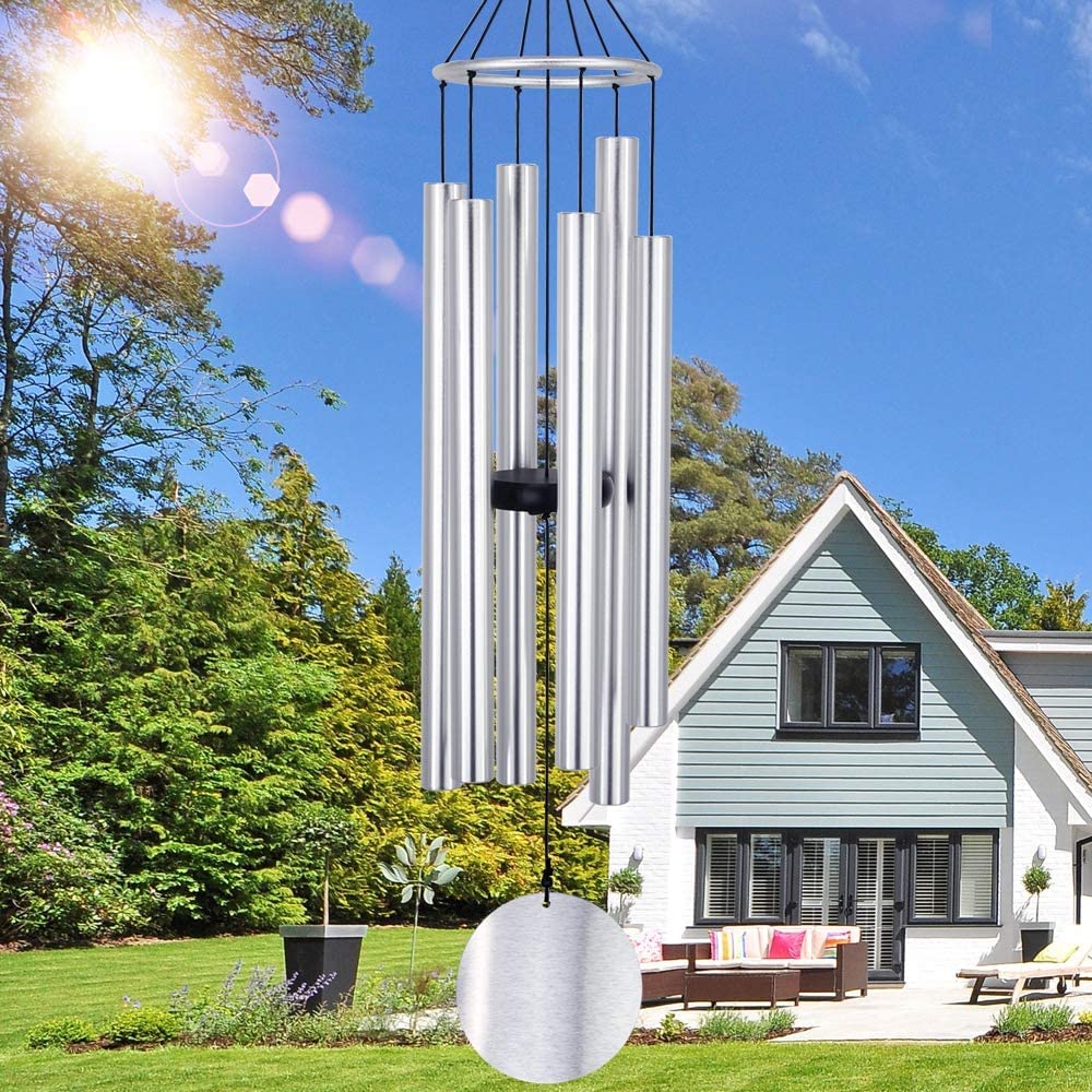 Campana de Viento Plateada 80cm
