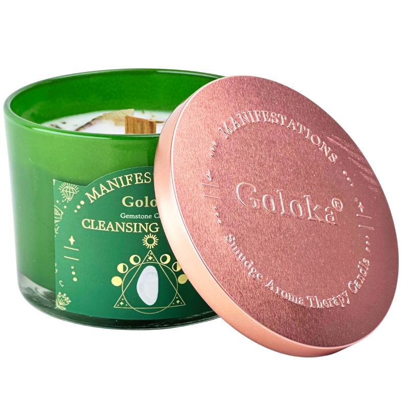 Vela Salvia Blanca con Selenita - Limpieza Energética