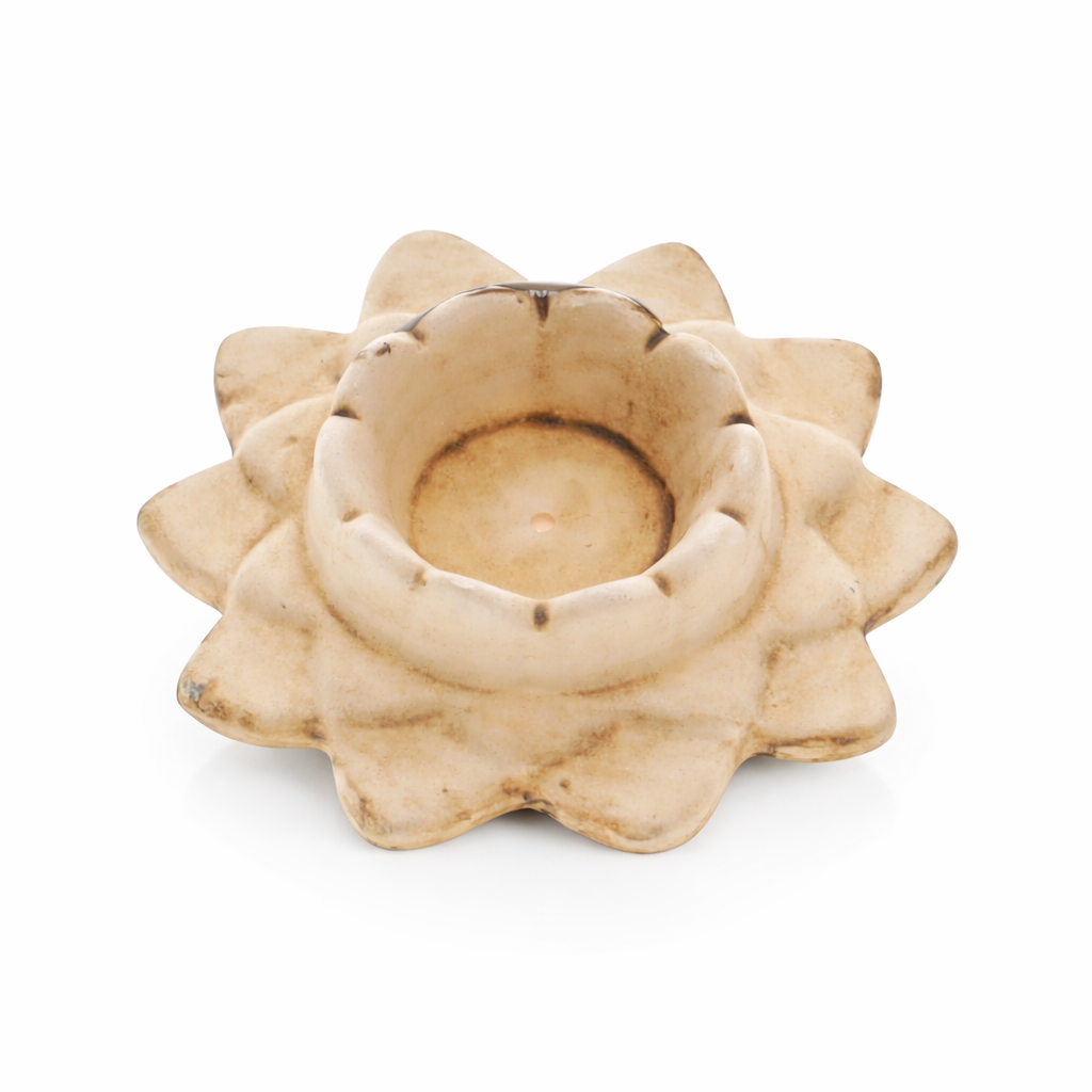 Sahumador Porta Incienso Flor de Loto Ceramica