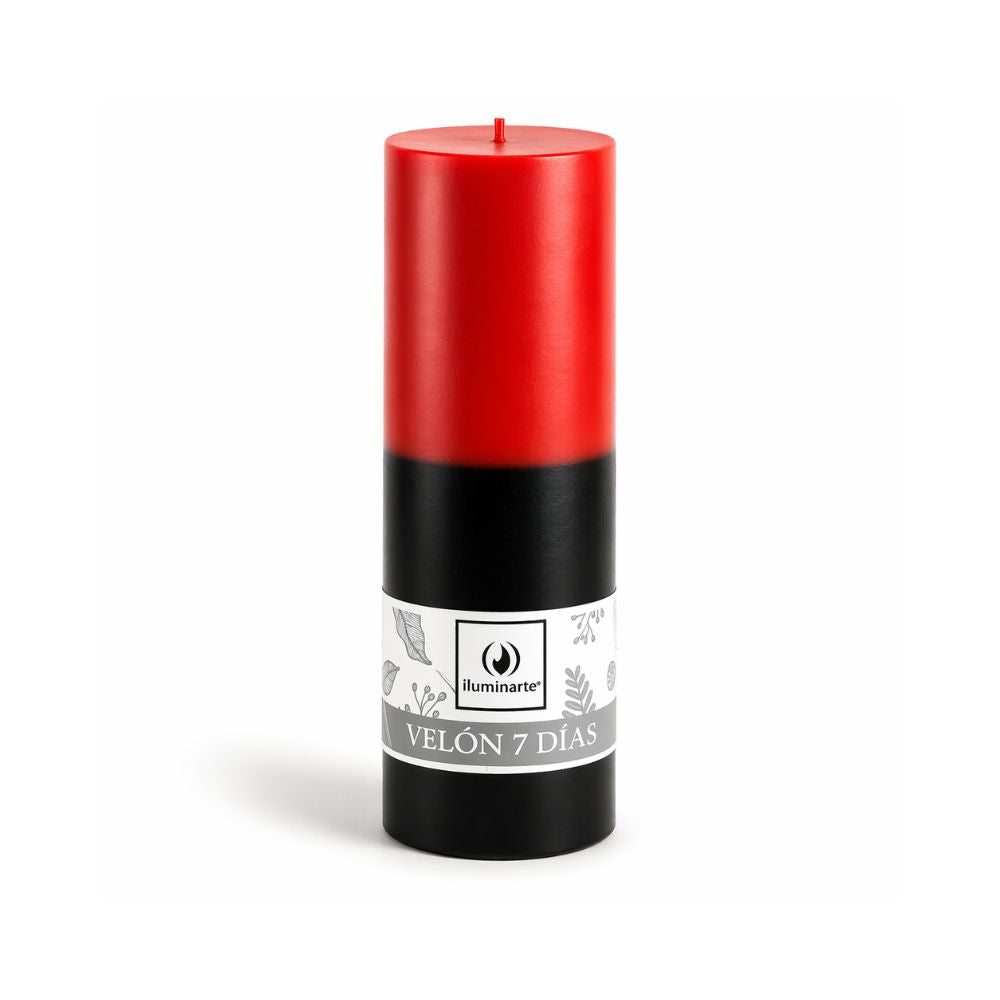 Velón Liso 7 Días Rojo Negro - Pompa Gira