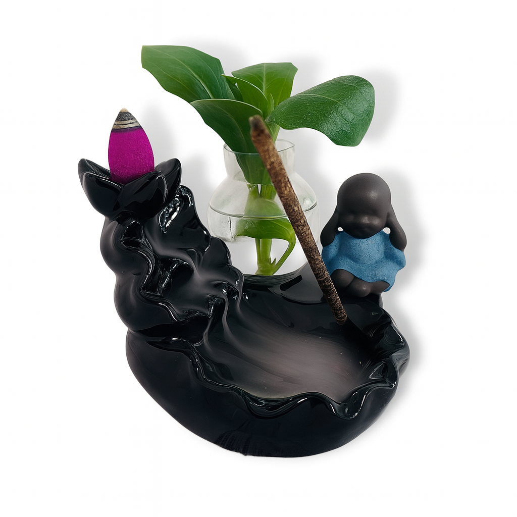 Porta Incienso Cascada Buda No Escuchar + 10 inciensos especiales