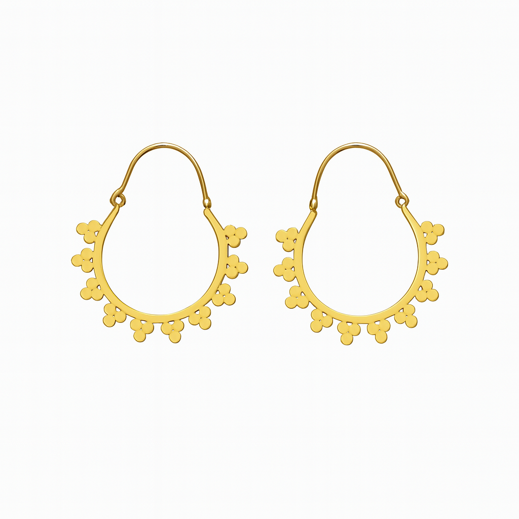 Aros Trébol de la Suerte Dorado