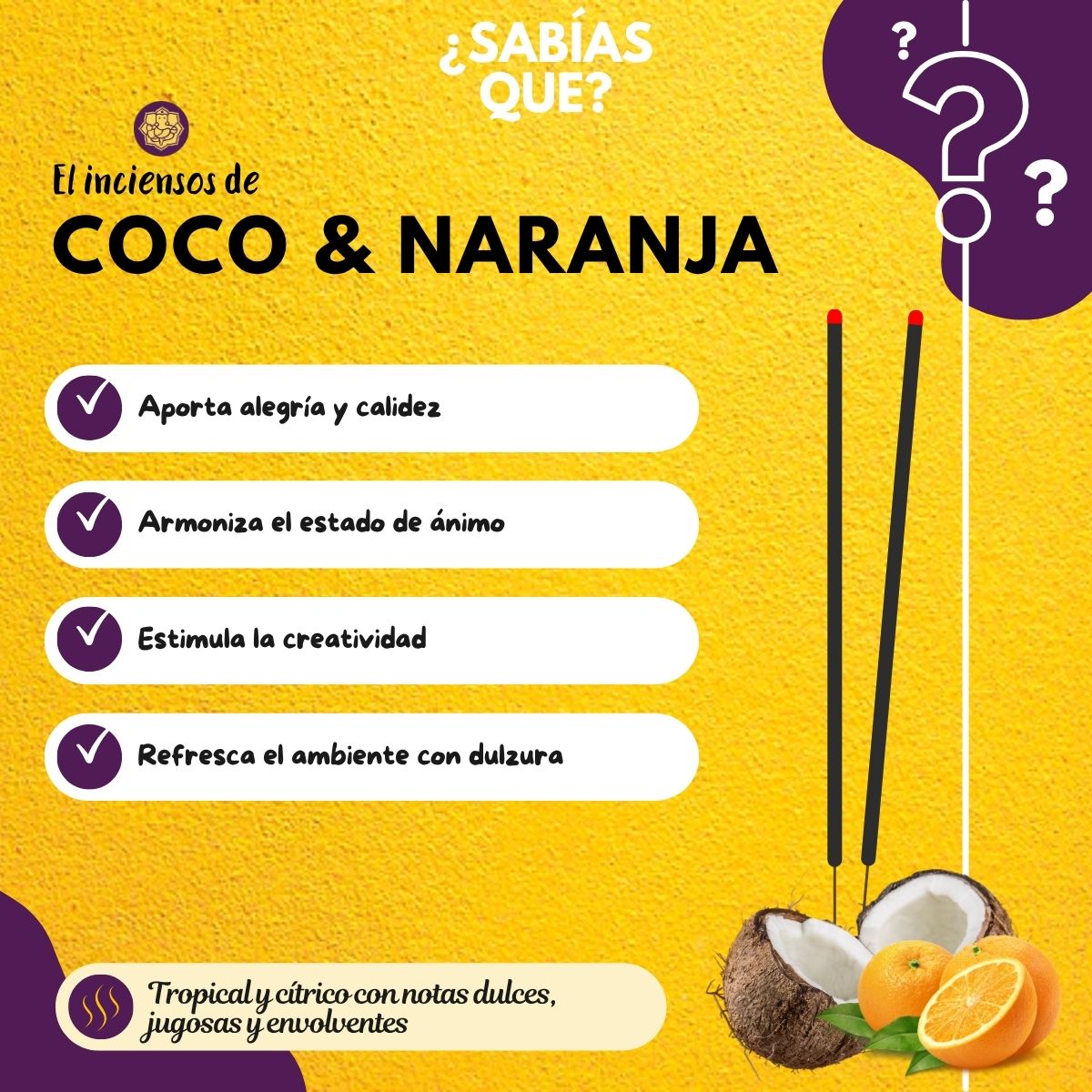 Incienso Coco Naranja