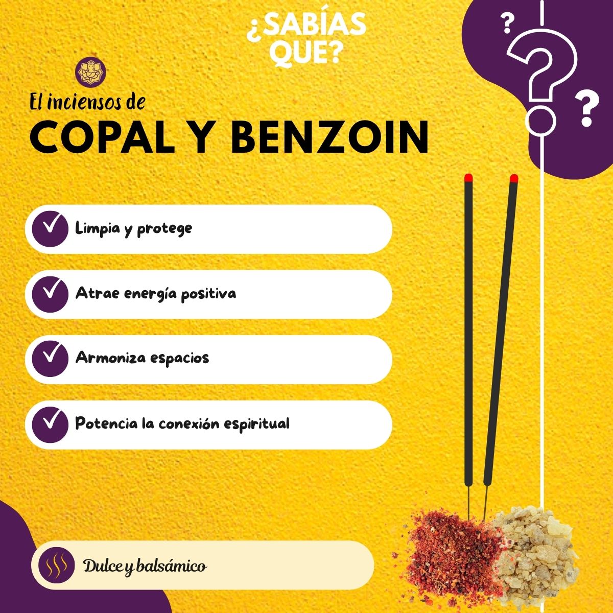Incienso Yatra Benzoin + Copal Blanco