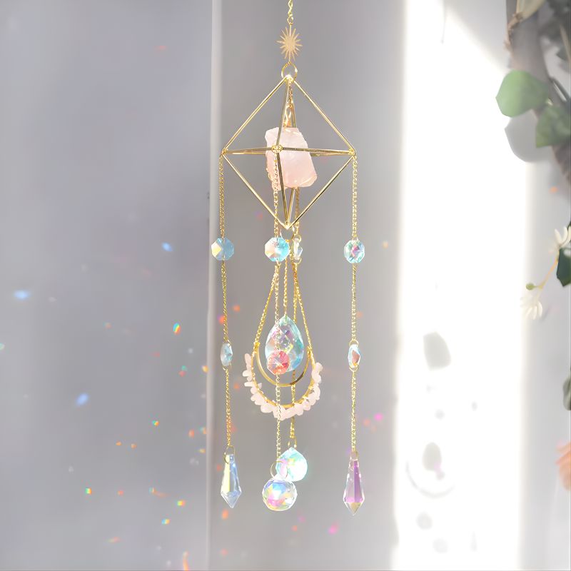 Atrapasol Cristal Cuarzo Rosa