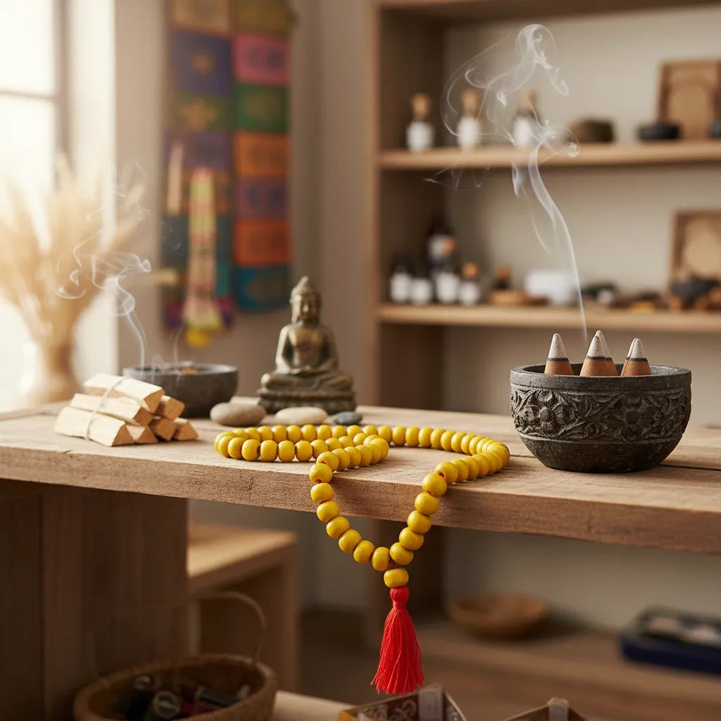 Japa Mala Madera Amarillo 8 mm
