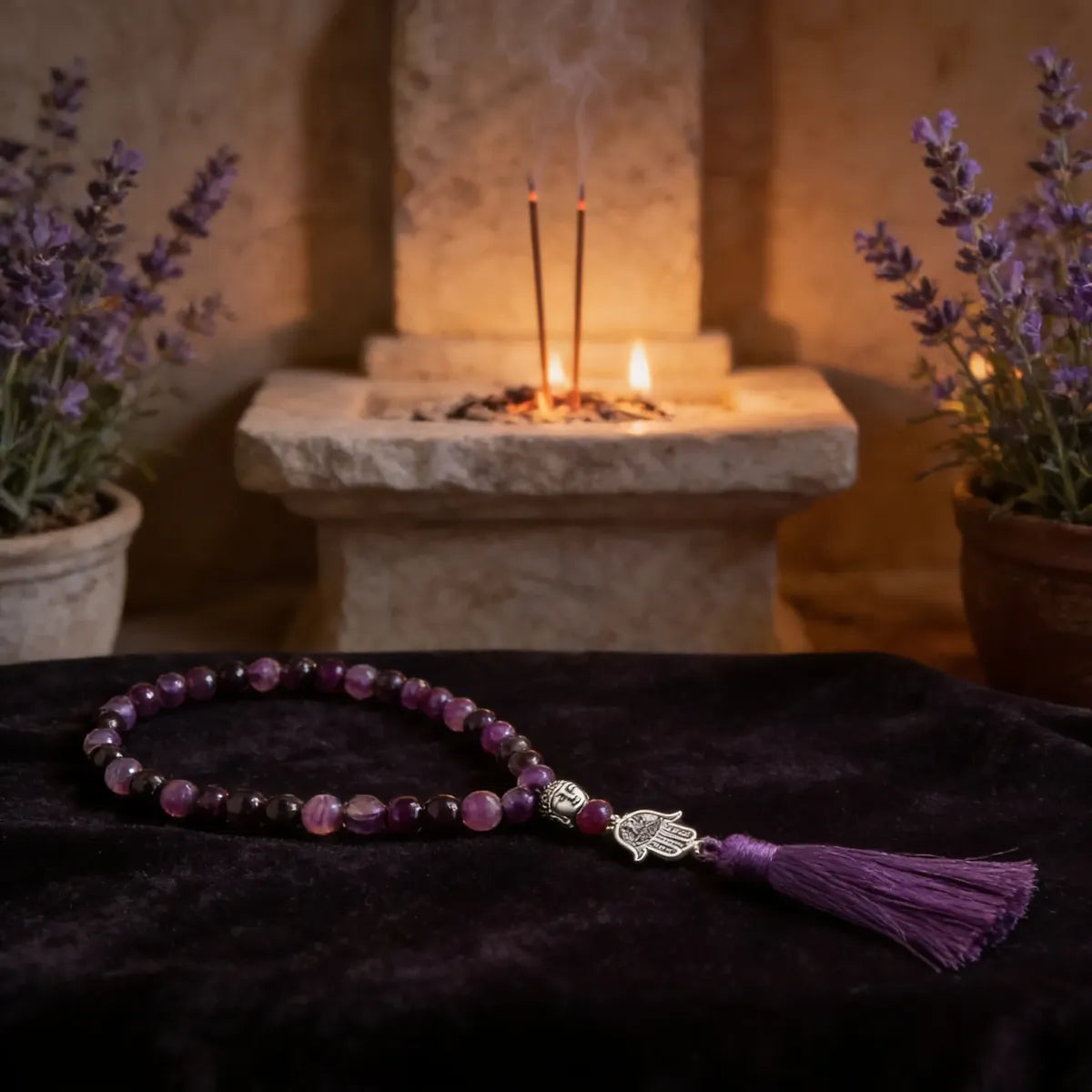 Código Sagrado Ágata Morada 8mm