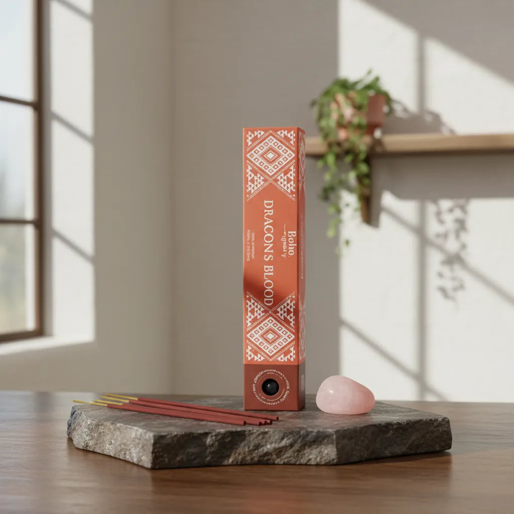 Incienso Sangre de Dragón con Cuarzo Rosa