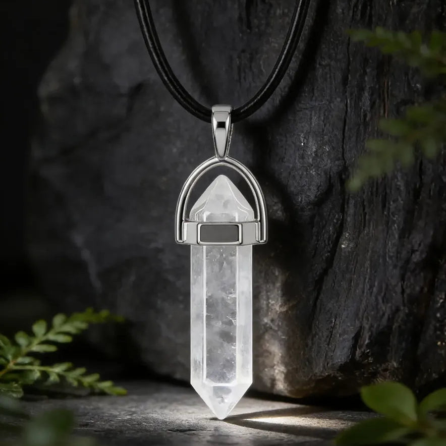 Collar de Punta Cuarzo de Cristal
