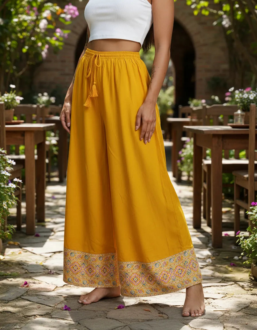 Pantalón Palazzo Raga Mostaza