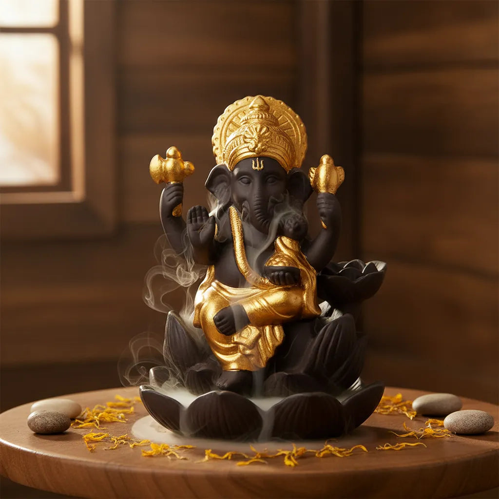Porta Incienso Cascada Ganesha Amarillo