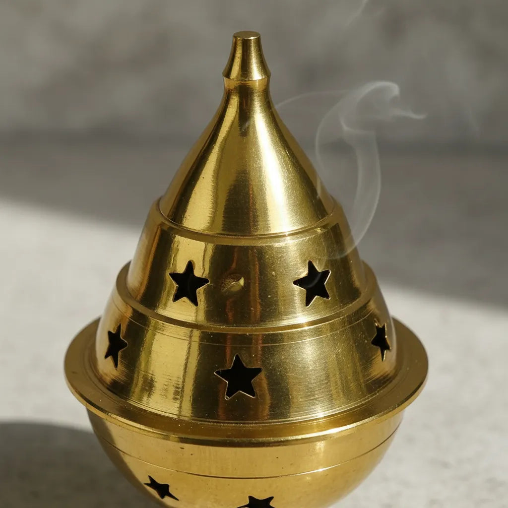 Porta Incienso y Quemador de Bronce Estrella