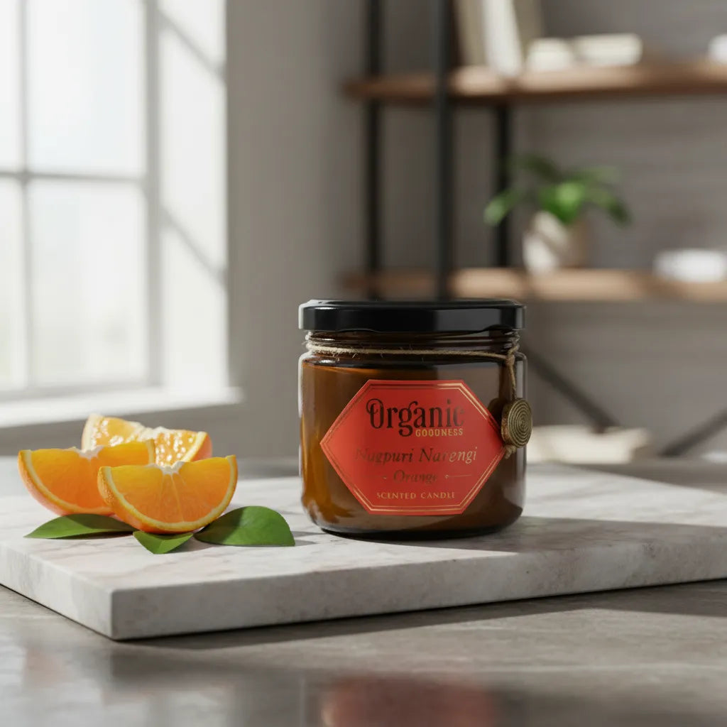 Vela Cera de Soya Naranja