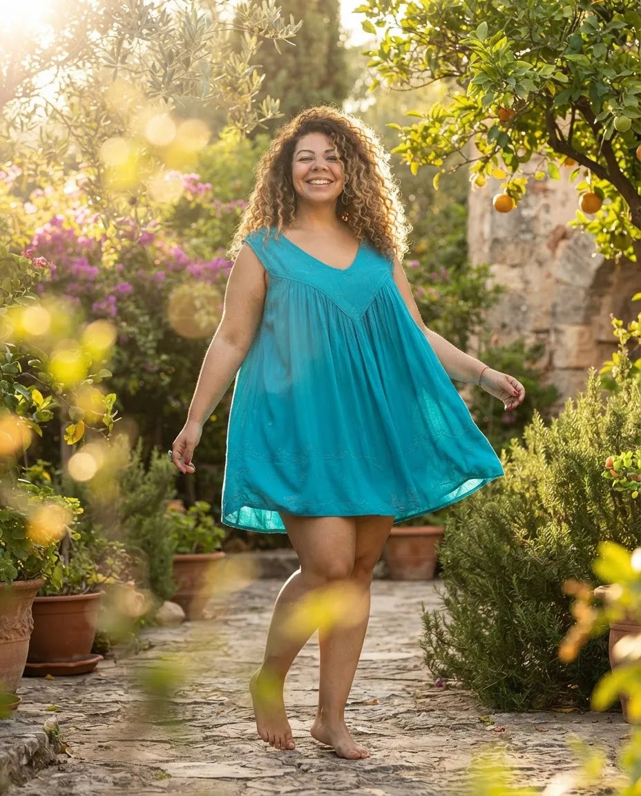 Blusa Vestido Charita Celeste