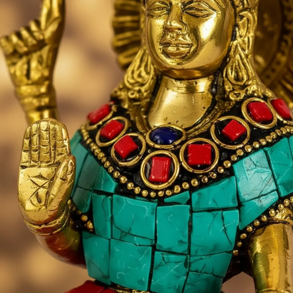 Laxmi Bronce con Piedras 14 cm