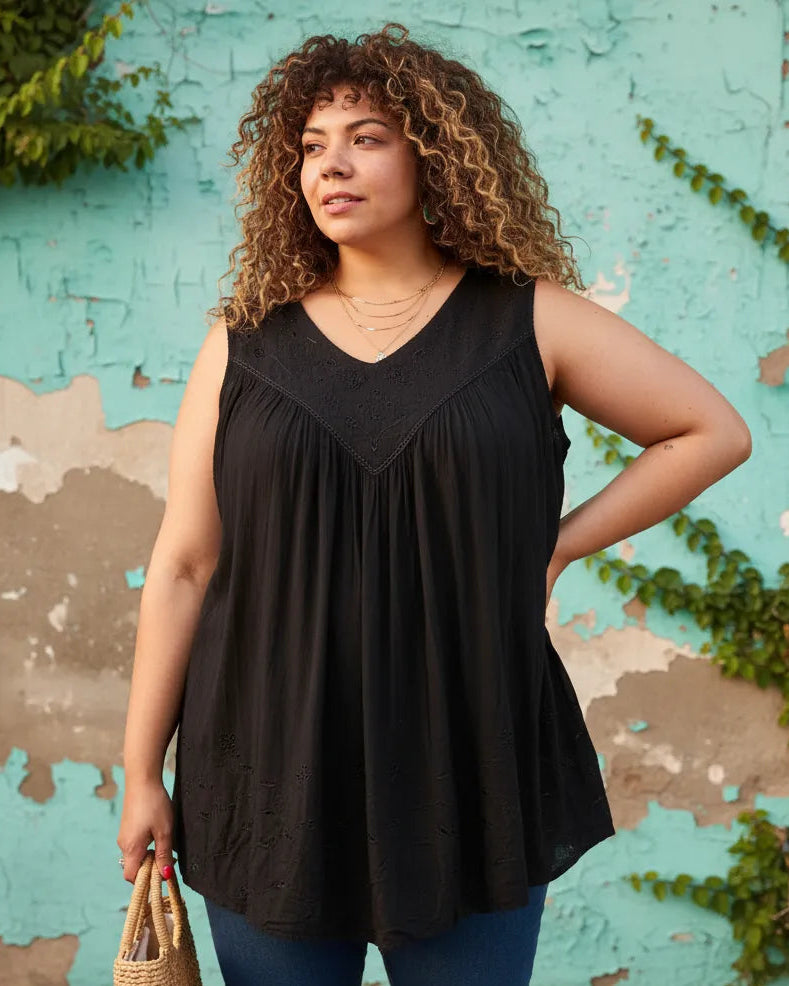 Blusa Vestido Charita Negra