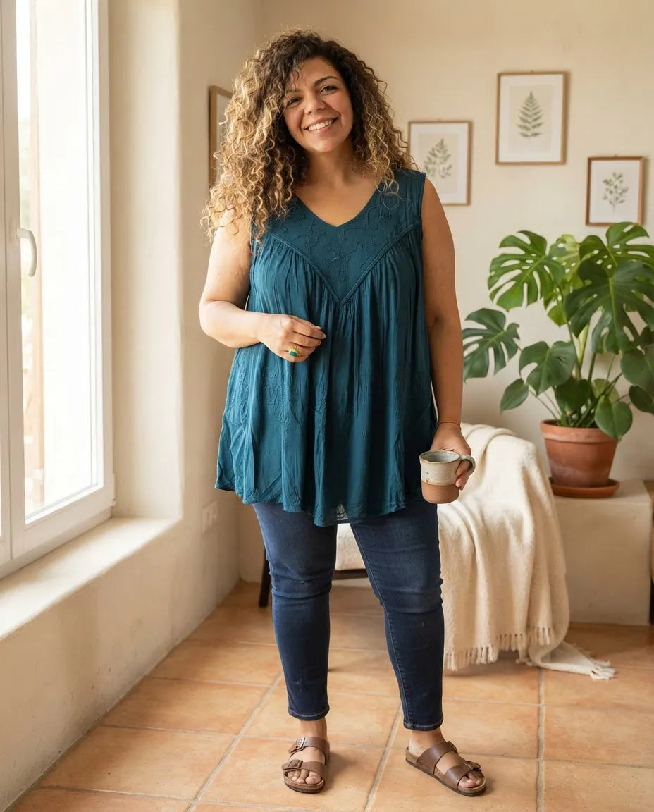Blusa Vestido Chalani Azul