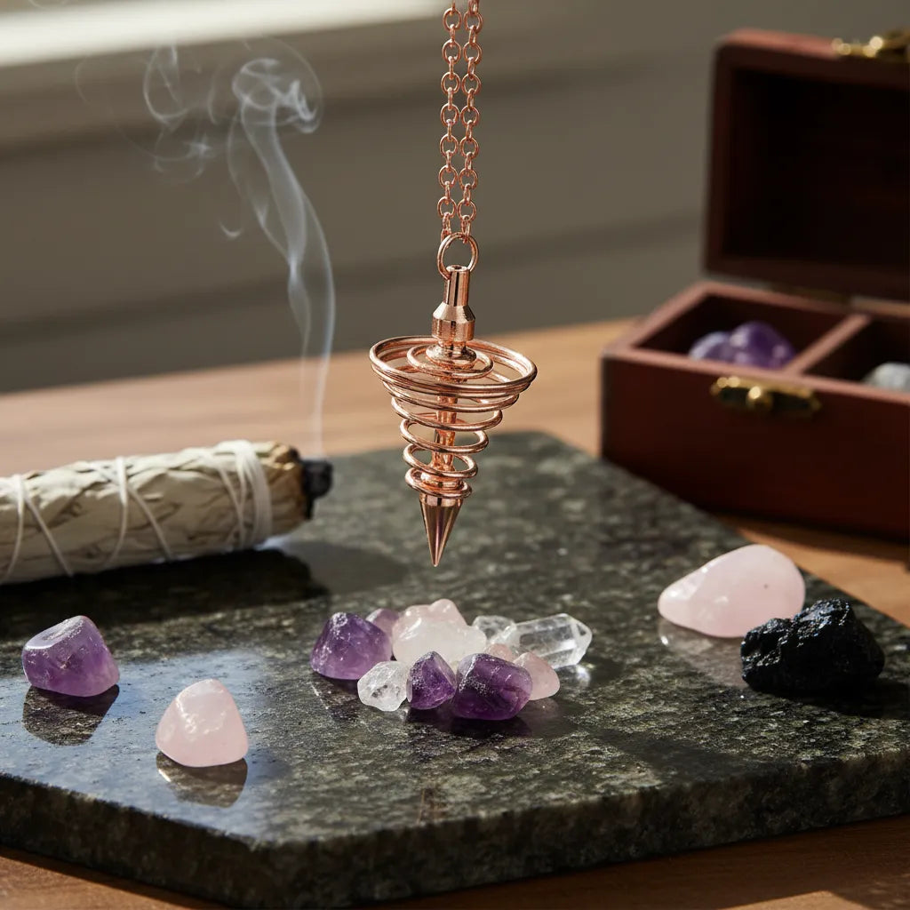 Péndulo Metal Espiral Oro Rosa