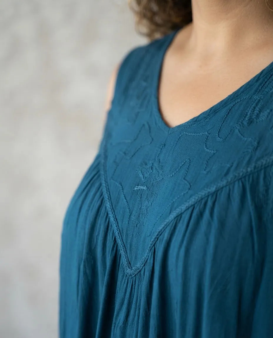 Blusa Vestido Chalani Azul