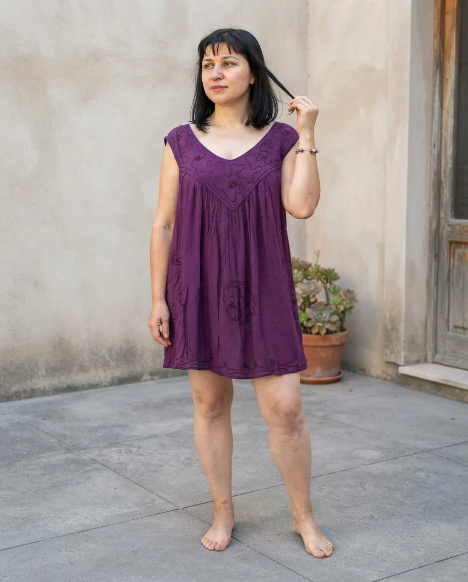 Blusa Vestido Chalani Morada
