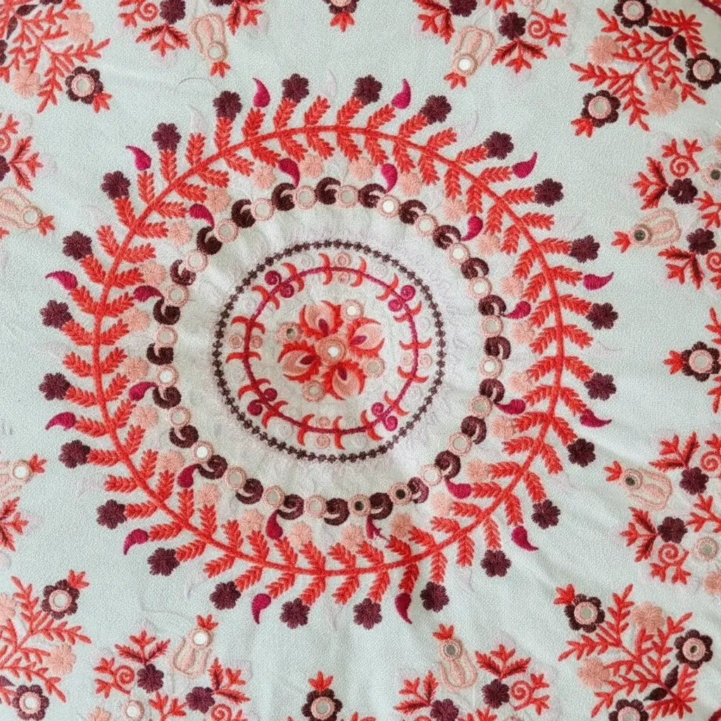 Cojin Boho Rosado Redondo Mediano
