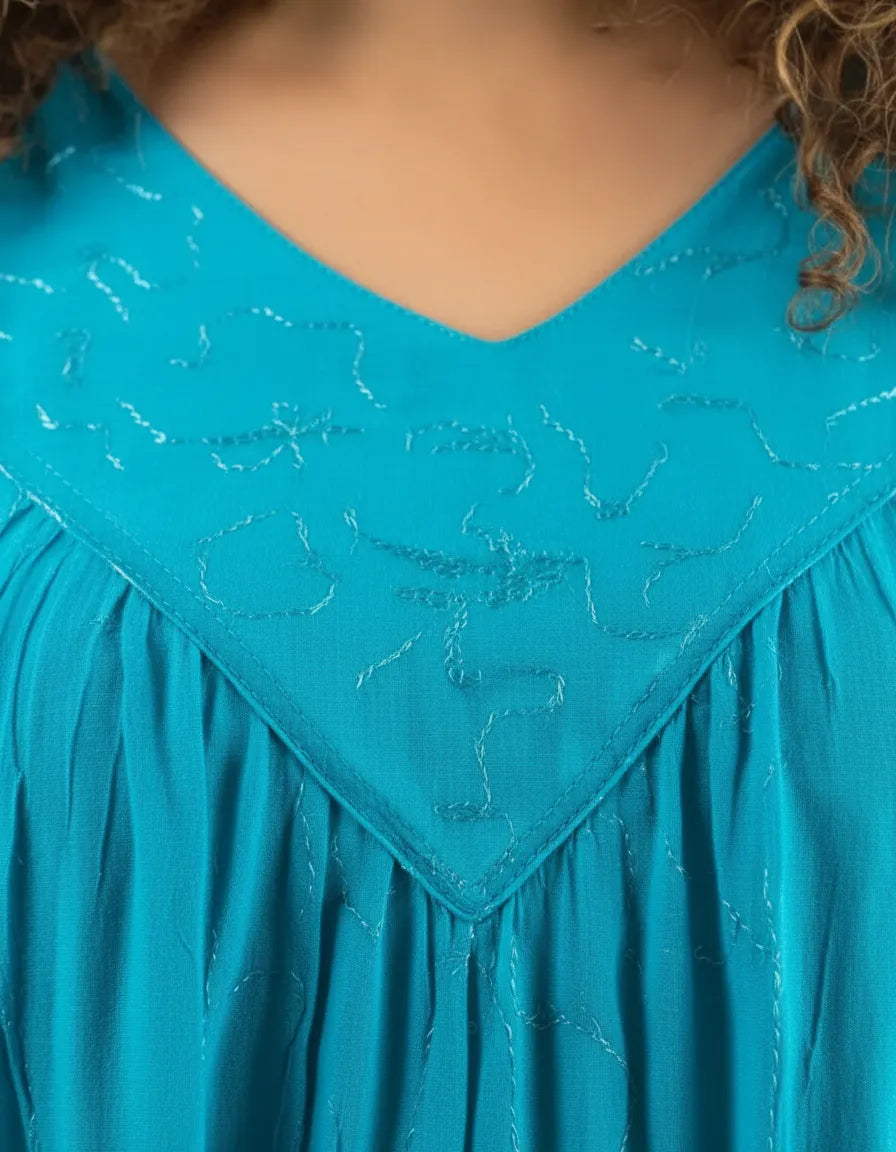 Blusa Vestido Chalani Celeste