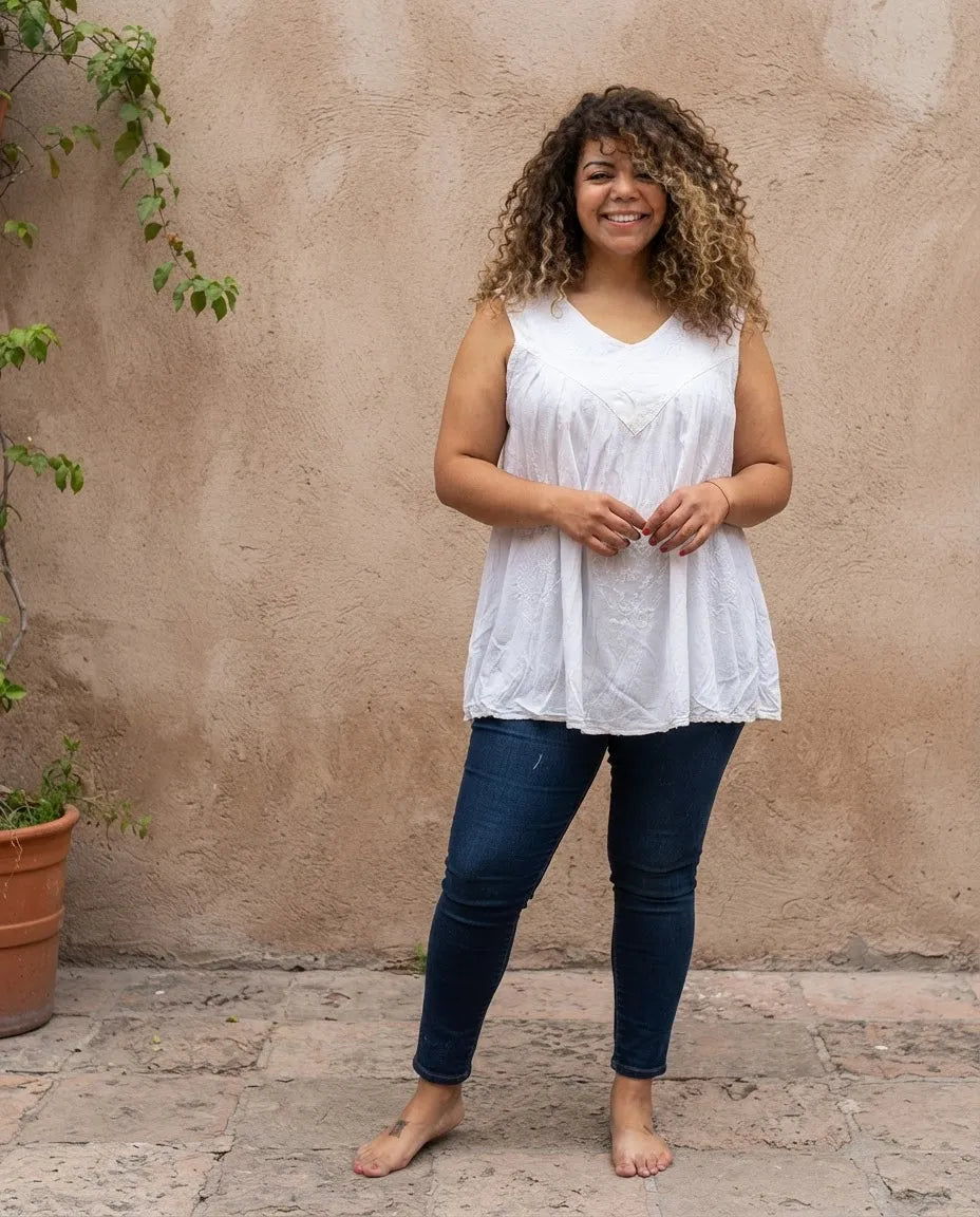 Blusa Vestido Chalani Blanca