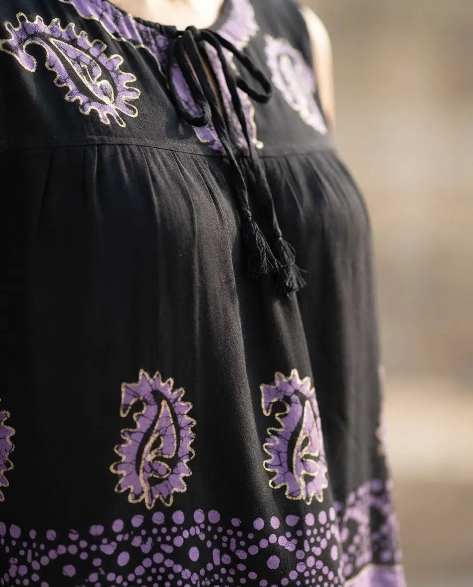 Blusa Dayita Negro con Morado